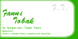 fanni tobak business card
